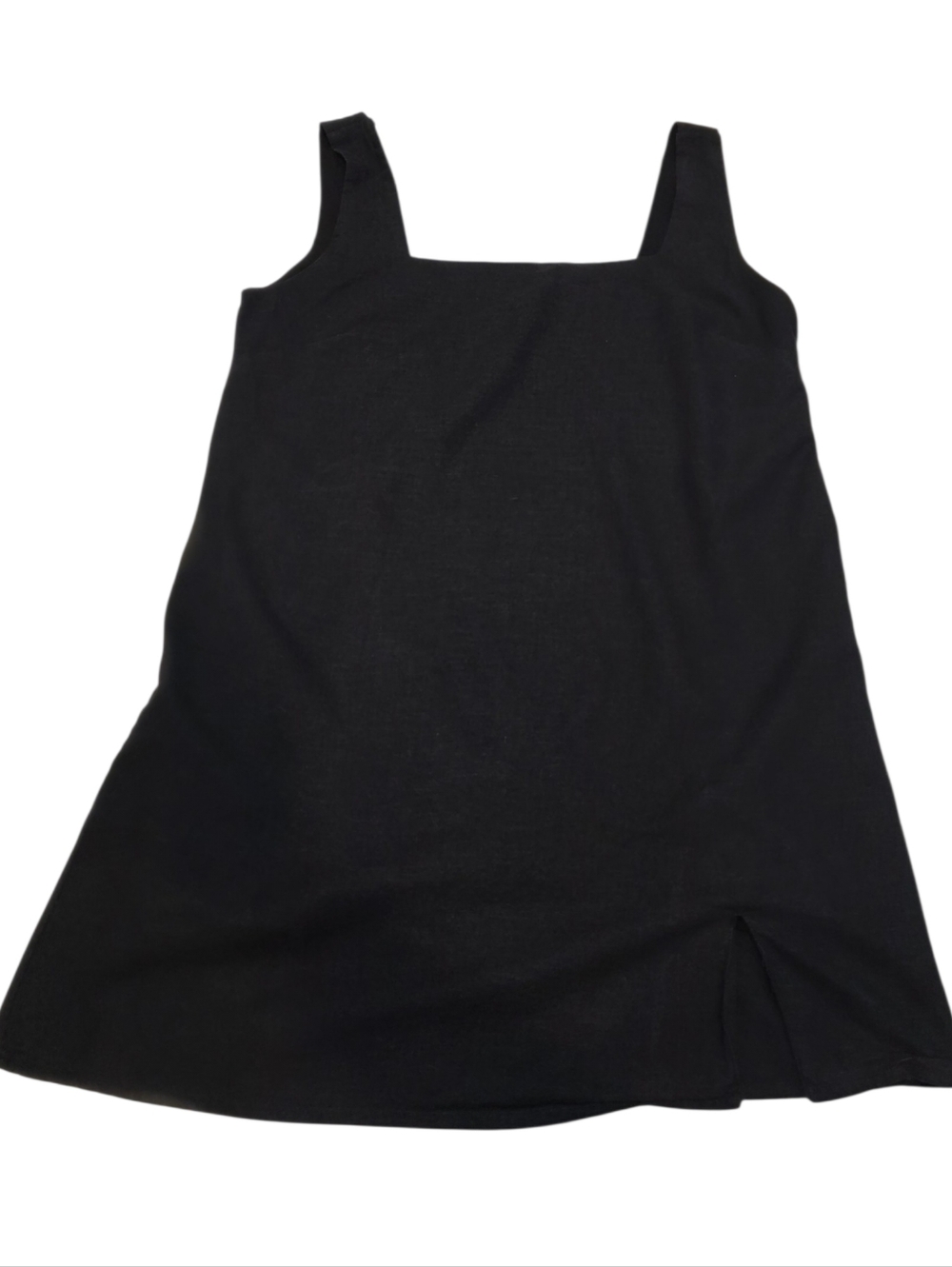 Alice In The Eve Black Square-Neck Mini Dress With Slit Size Medium - Picture 2 of 7